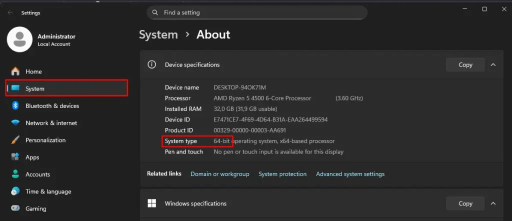 Cara cek Windows 32 bit atau 64 bit di menu System